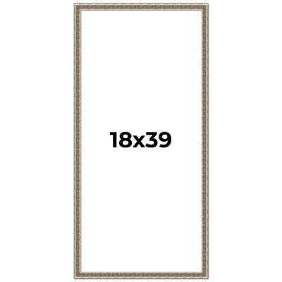 18x39 Frame Silver Versailles Ornate Solid Wood Picture Frame | 1 Inch
