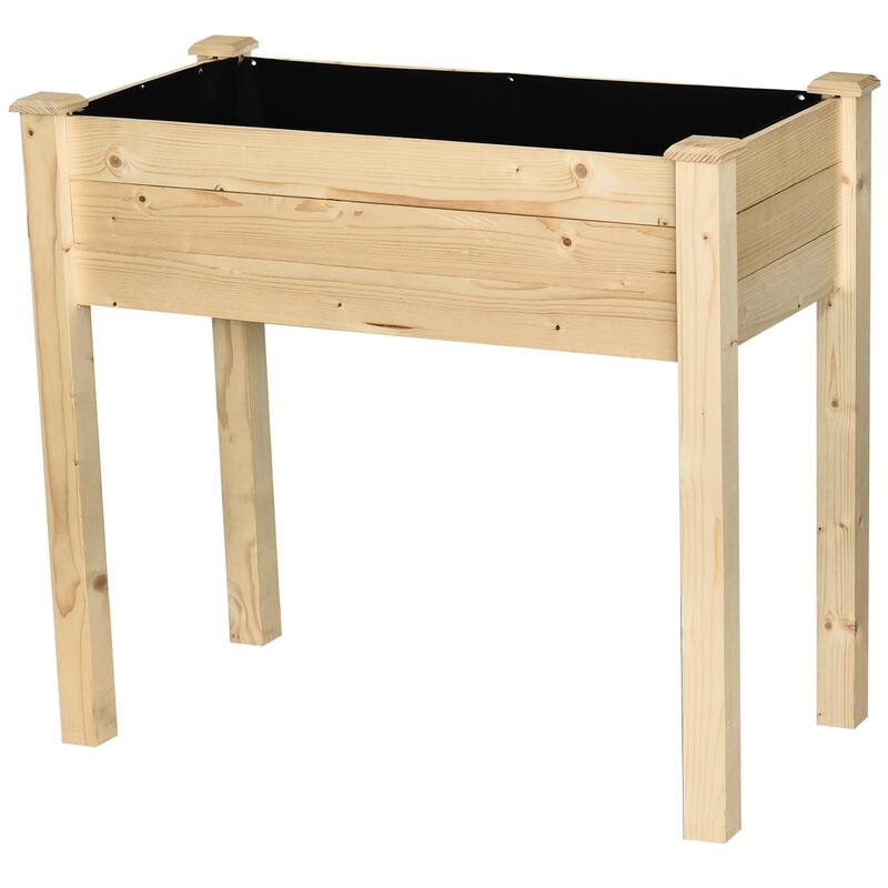 Outsunny 2.8 ft. x 18" Raised Garden Bed Wooden Planter Box for Limited Spaces
