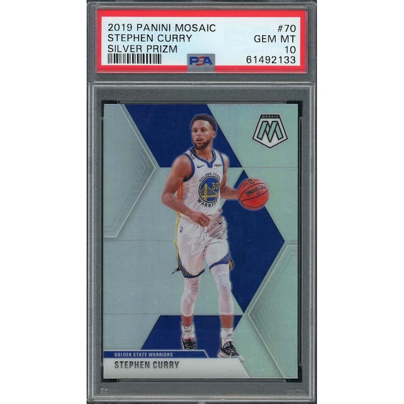 Stephen Curry 2019 Panini Mosaic Silver Prizm Basketball Card #70 Graded PSA 10 - 8'6" x 11'6"