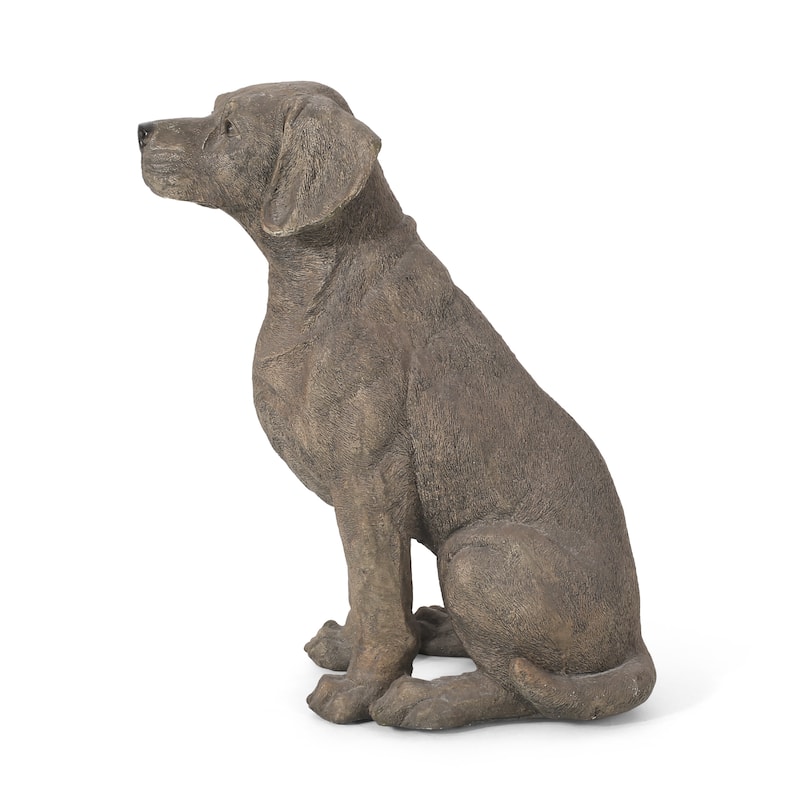 Delphos Outdoor Cast Stone Outdoor Dog Garden Statue by Christopher Knight Home