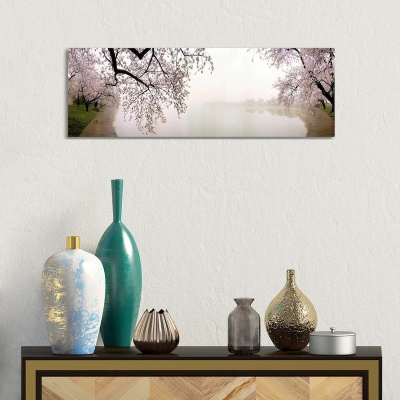iCanvas "Cherry blossoms at the lakesideWashington DC, USA" by Panoramic Images Canvas Print - 12x36x1.5