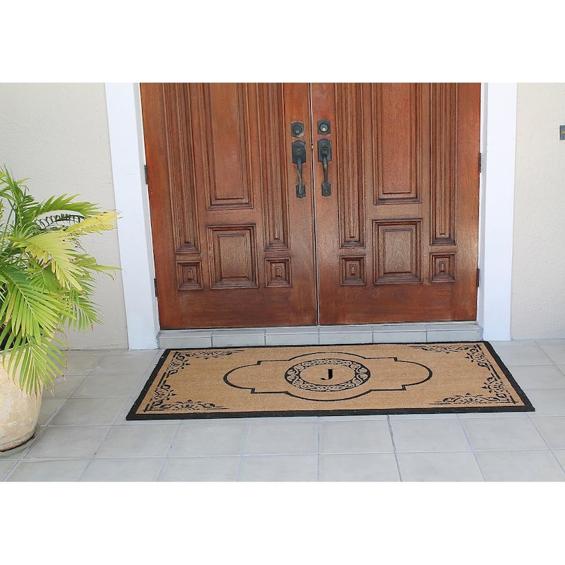 A1HC Natural Coir 36" X 72" Monogrammed Non Slip Welcome Floormats Entrance Coir Double Doormat Monogrammed