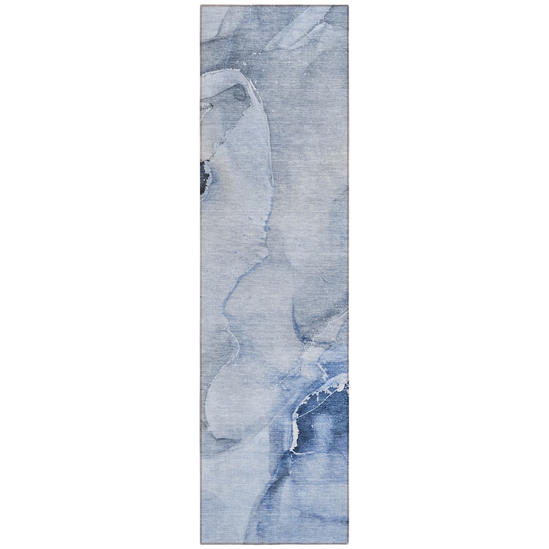 Machine Washable Indoor/ Outdoor Abstract Chantille Rug