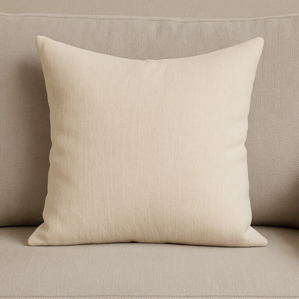 HomeRoots 22" Cream Cotton Blend Throw Pillow Cover with Texture