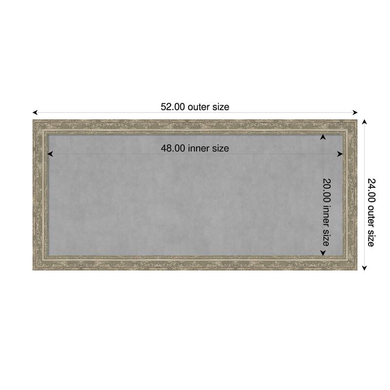 Amanti Art Filigree Gloss Black Framed - 52 x 24 in - Filigree Silver