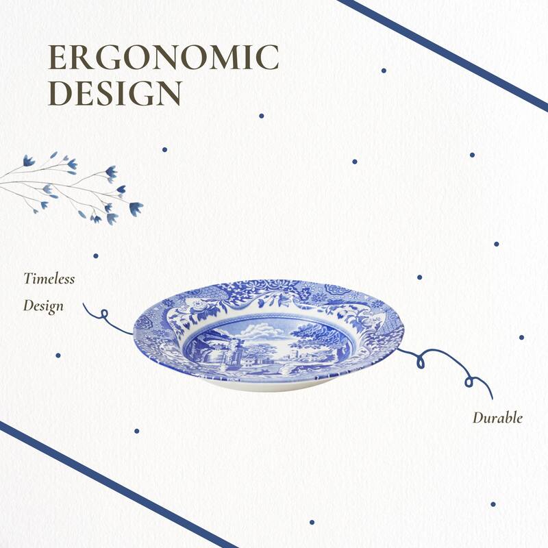 Spode Blue Italian Soup Plate - 9 inch