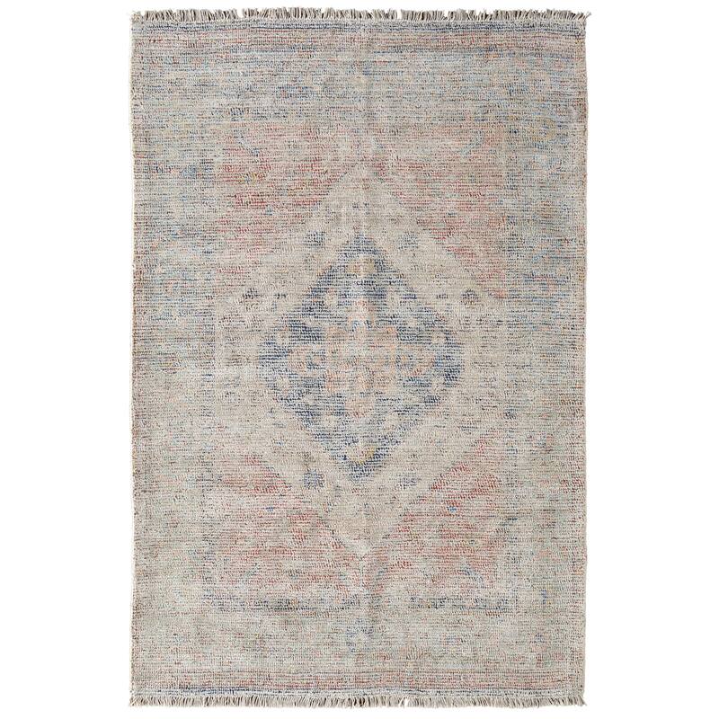 Ramey Vintage Space Dyed Wool Rug, Blue/Orange, Accent Rug - 10' x 14'