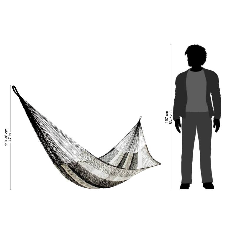 NOVICA Hammock, 'Night Stripes' - Single (Mexico)