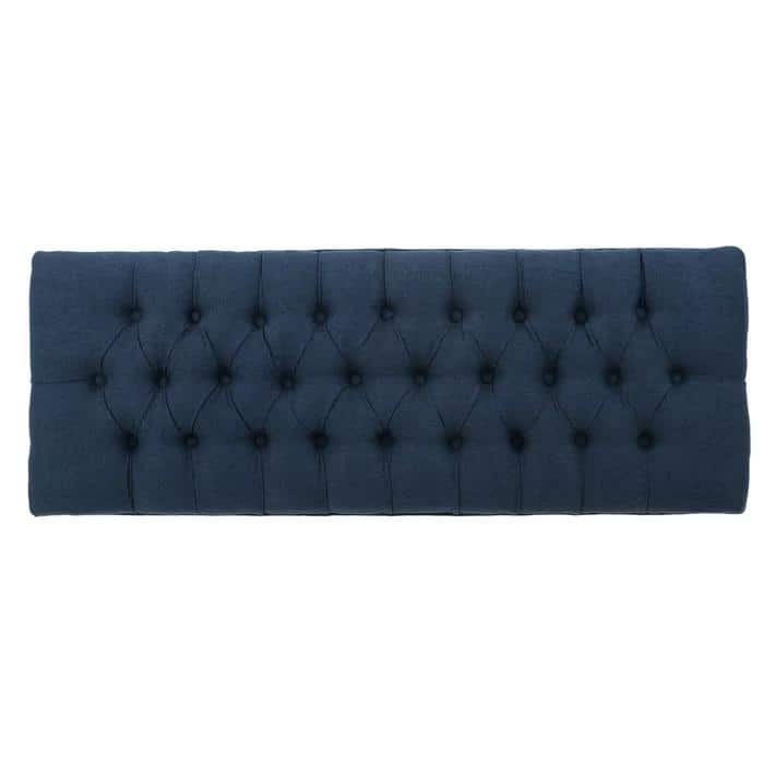 Roomfitters Upholstered Accent Bench with Tufted Cushion Seat and Solid Wood Legs, Navy Blue