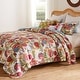 preview thumbnail 5 of 11, Greenland Home Fashions Jewel 100% Cotton Kantha-Style Boho Floral Quilt Set