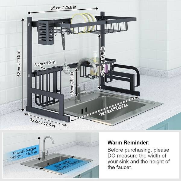 Shop Langria Dish Drying Rack Over Sink Stainless Steel Drainer