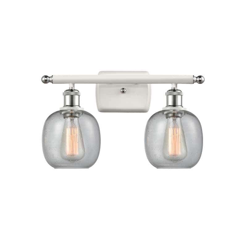 Innovations Lighting Belfast 2 Light 16" Wide Bathroom Vanity Light - White and Polished Chrome / Seedy