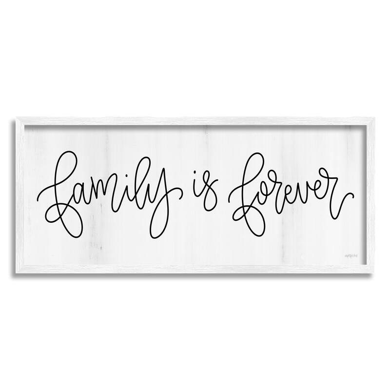 Stupell Family Is Forever Phrase Rustic Pattern Sign Framed Wall Art - White