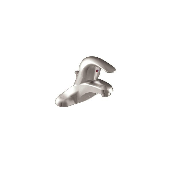 Moen WSL84502SRN Adler 1.2 GPM Centerset Bathroom Faucet with Single Handle and Pop-Up Drain - Spot Resist Brushed Nickel