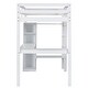 preview thumbnail 6 of 7, Twin Size Loft Bed with Desk and Storage Shelf, Wooden Loft Bed Frame with Wardrobe, Cabinet, Slats, Guardrail