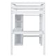 preview thumbnail 7 of 9, Twin Size Loft Bed with L-shaped Desk, Wardrobe, and Storage Shelves, Sturdy Wood Frame, Ample Storage, Safety Guardrails, White