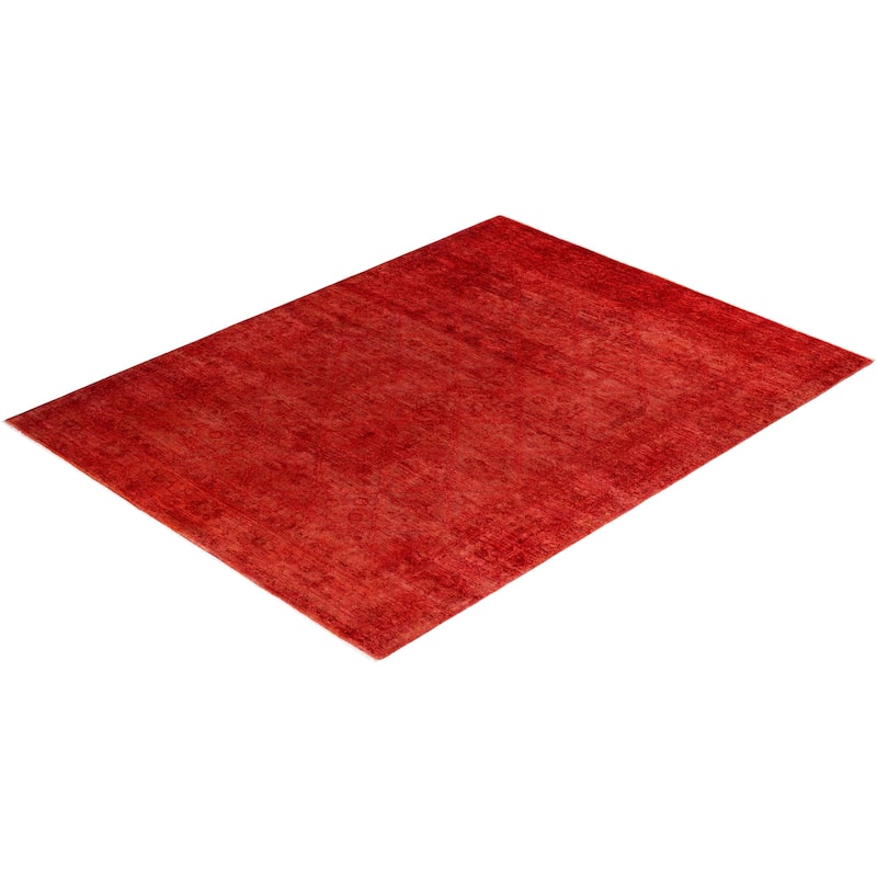 Contemporary Overdyed Wool Hand Knotted Area Rug - 6' 8" x 8' 8"
