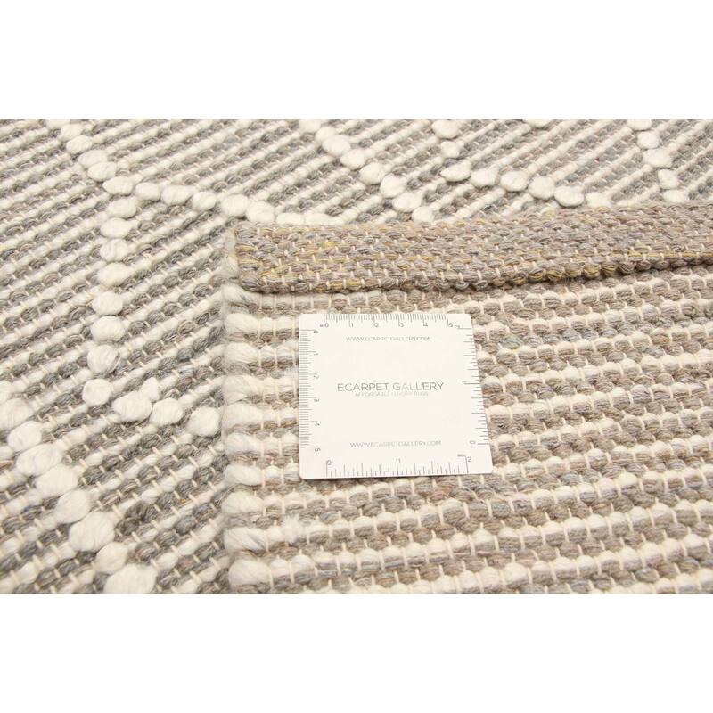 ECARPETGALLERY Braid weave Sienna Grey Wool Rug - 5'1 x 8'1