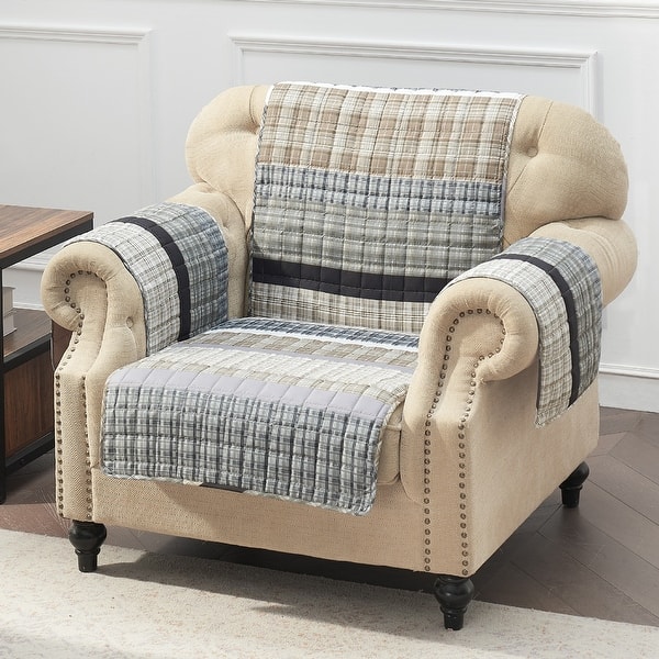 slide 1 of 8, Barefoot Bungalow Gold Rush Armchair Protector Gray