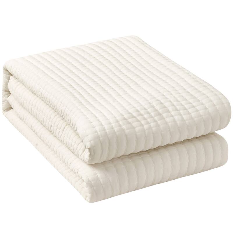 Nanshing Cassidy 7 Piece Solid Color Waffle Quilt Set