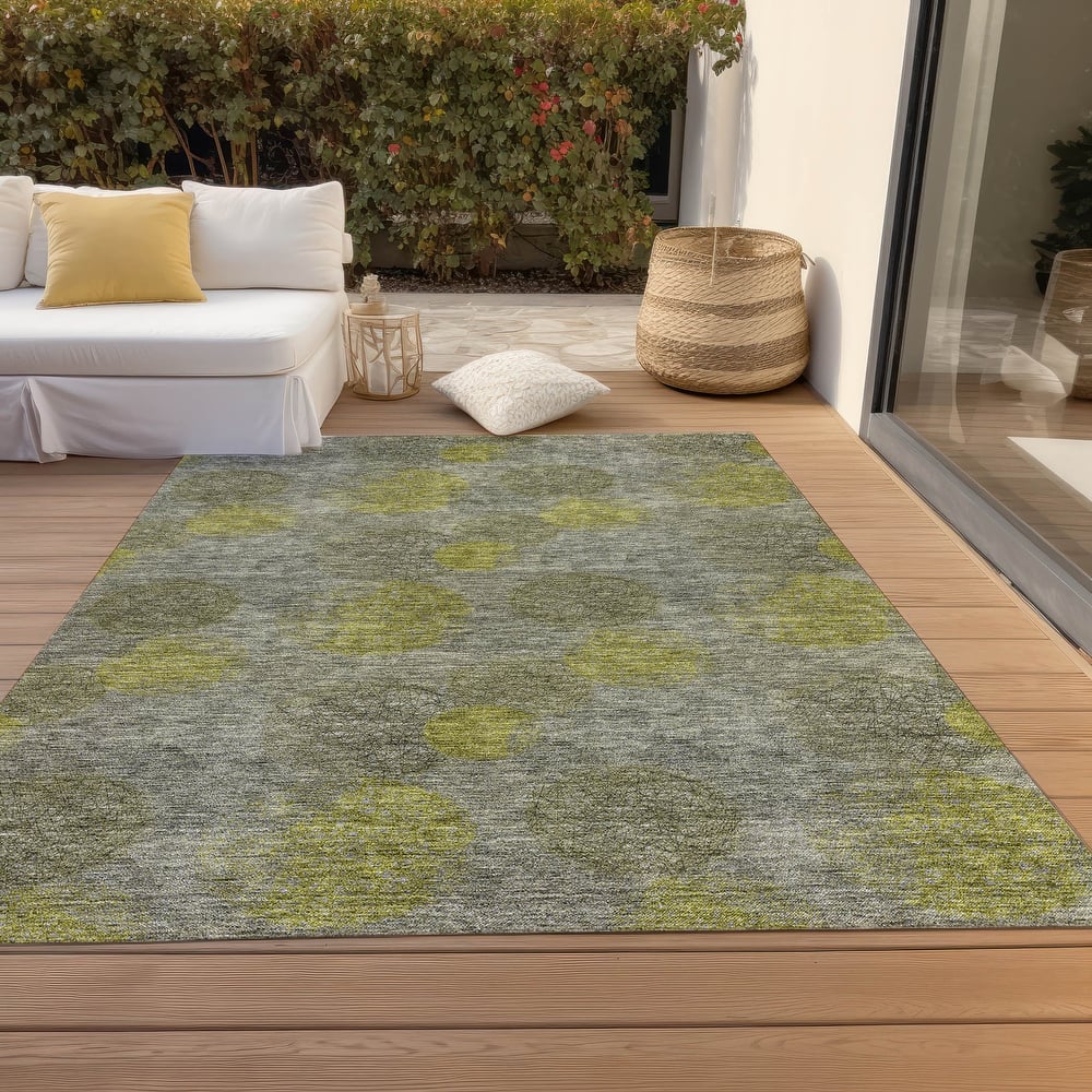 Machine Washable Indoor/ Outdoor Boho Sphere Chantille Rug