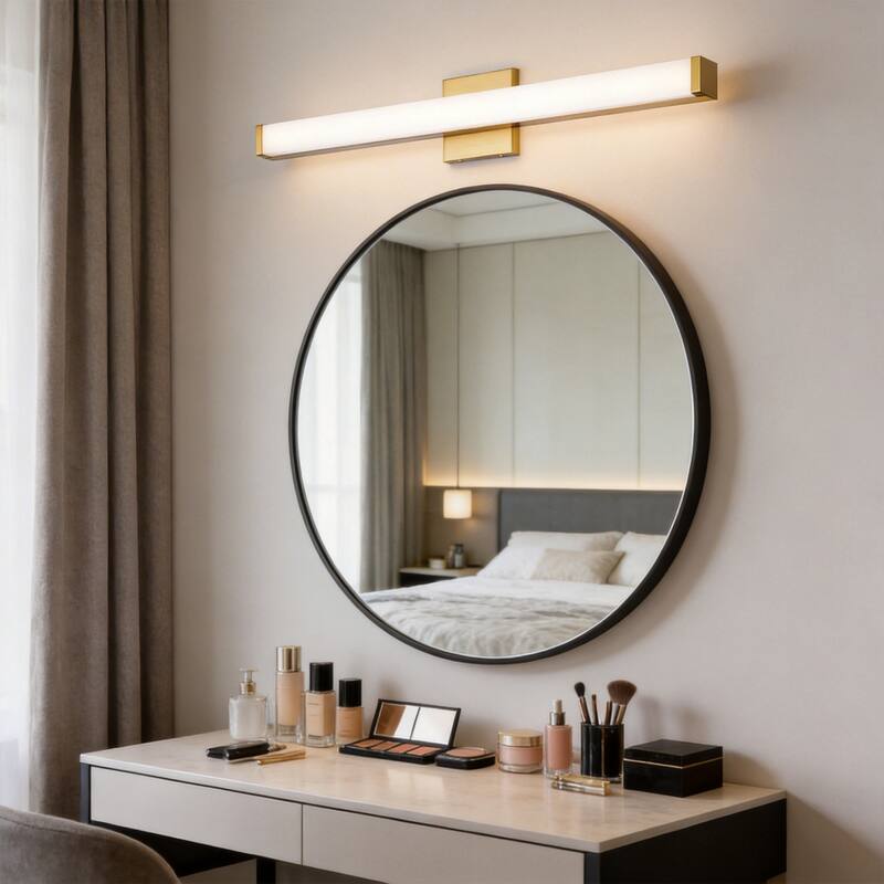 Modern Integrated LED Vanity Light Bar - 6 Variants (24in/30in, Matte Black/Brushed Nickel/Gold), 3000K, Damp Rated for Bathroom