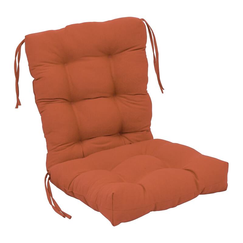 Multi-Section Tufted Twill Seat/Back Chair Cushion (Multiple Sizes) - 18 x 38 - Spice