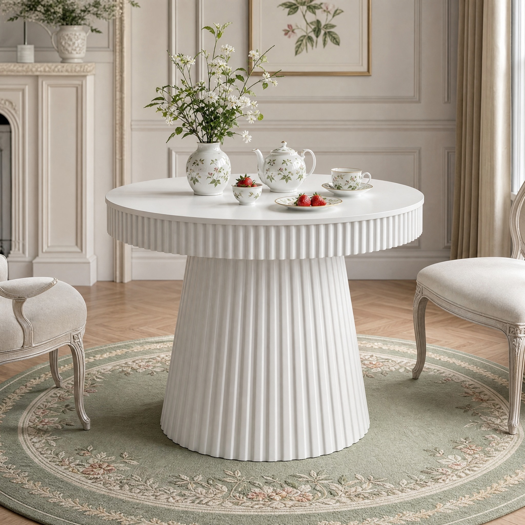 Small Dining Table, Modern Round Kitchen Table, 31.5" Circle Dining Tables for Kitchen, Dining Room, Living Room, Apartment