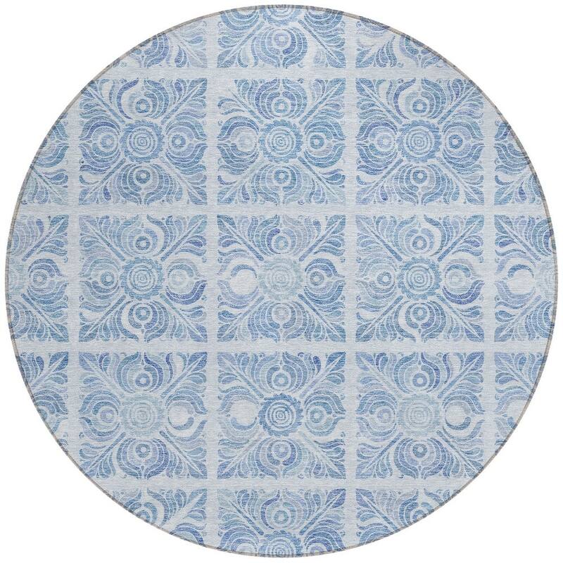 HomeRoots Medallion Transitional Rectangle Outdoor Rug