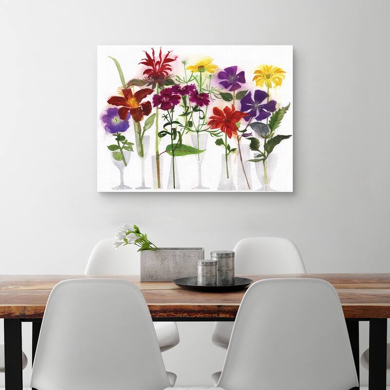 Rainy Day Flowers by Maret Hensick Canvas Art Print