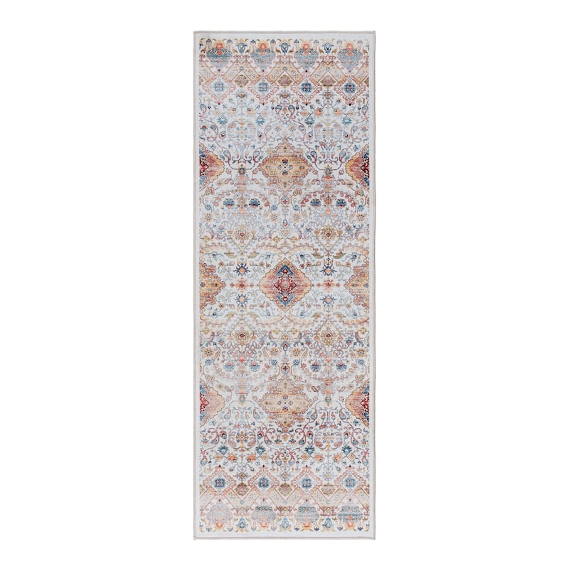 Gertmenian Crystal Print Washable Digital Printed Flat Pile Polyester Slip Resistant Area Rug Collection