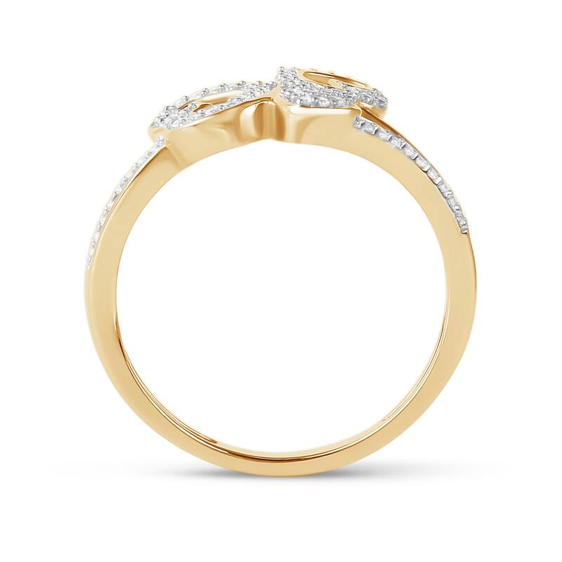 1/6ct TDW Triple Heart Diamond Promise Fashion Ring in 10K Gold for Women