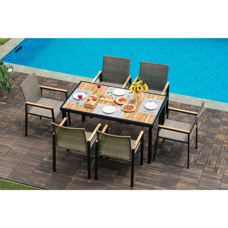 All Weather 7-Piece Patio Dining Table Sets