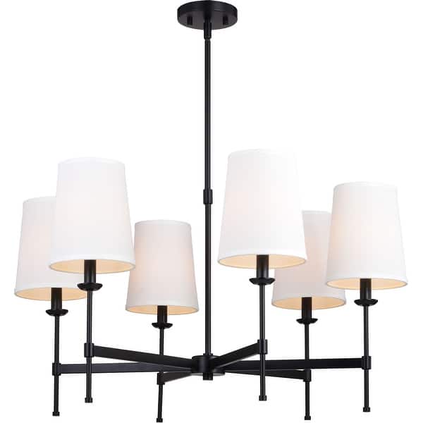 slide 2 of 11, Vaxcel Lighting H0288 Camden 6 Light 30" Wide Chandelier Matte Black