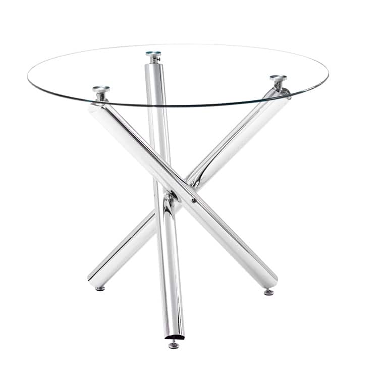 Modern Tempered Glass Table and Upholstered Chair 5-piece Dining Set