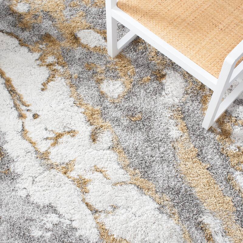SAFAVIEH Horizon Shag Mukades Abstract 2.5-inch Thick Rug