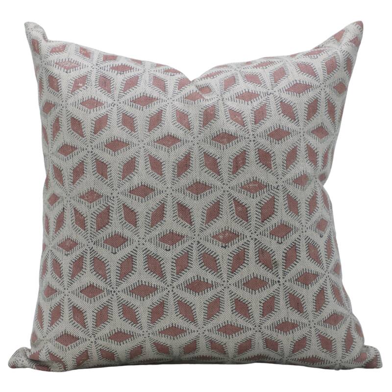 Fabdivine Linen Bohemian Block print pillow Cover - Pillow Covers - 18" x 18"
