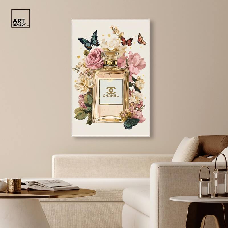 Glam Bloom Butterfly Perfume Canvas by Art Remedy
