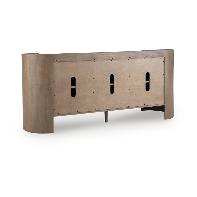 Signature Design by Ashley Fitzroy Brown/White Accent Cabinet - 66" W x 18" D x 29.5" H