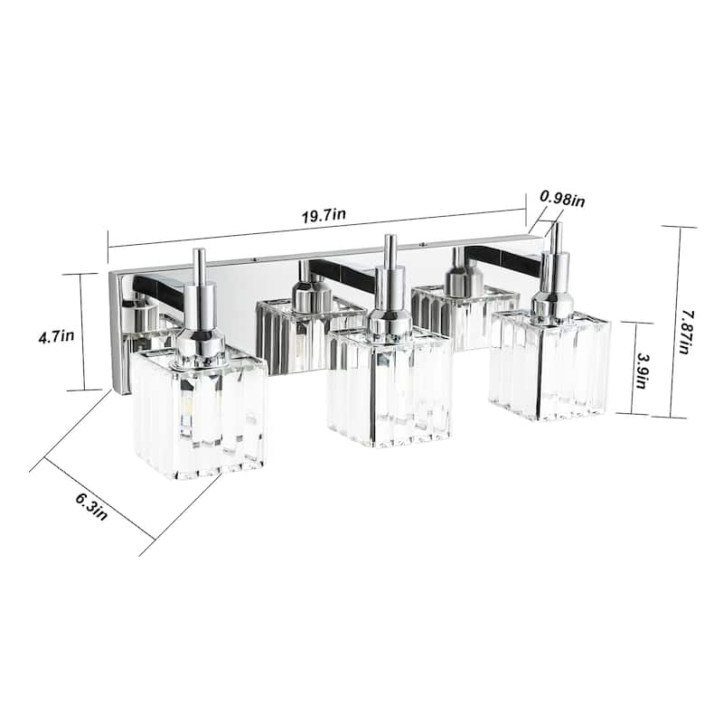 2/3/4-Light Modern Bathroom Crystal Vanity Light Wall Sconces