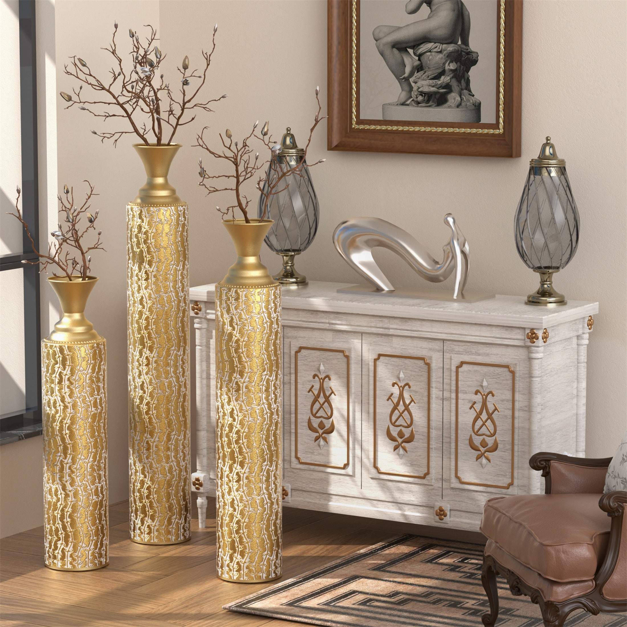 Set of 3 Vases for Home Decoration
