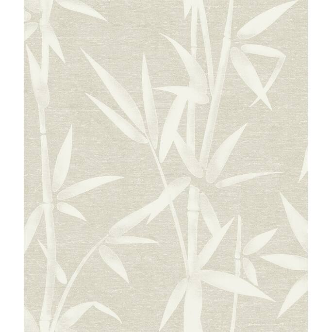 Brewster Catasetum Champagne Bamboo Wallpaper - 20.5in x 396in x 0.025in
