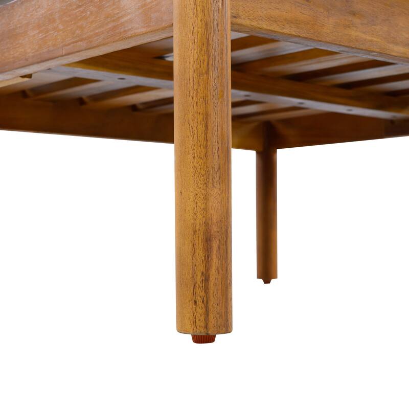 Christopher Knight Home - Outdoor 2-Piece Set with Acacia Wood Loveseat and Coffee Table, Rope Panels & Cushioned Seating