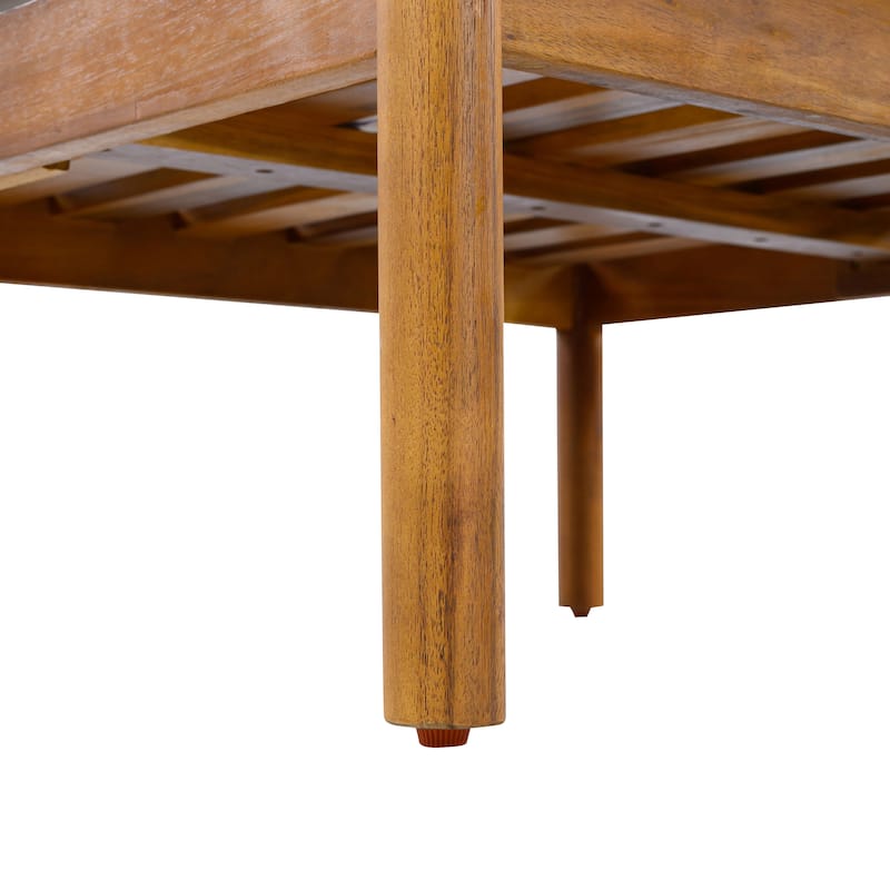 Christopher Knight Home - Xaizai Outdoor 50.35" Acacia Wood 2-Seater Loveseat with Cushions & Square Rope Arms