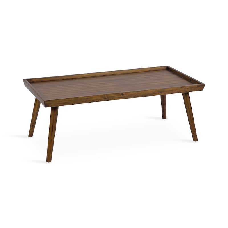 Kate and Laurel Eastmont Rectangle Wood Coffee Table - 46x22x17 - Walnut Brown