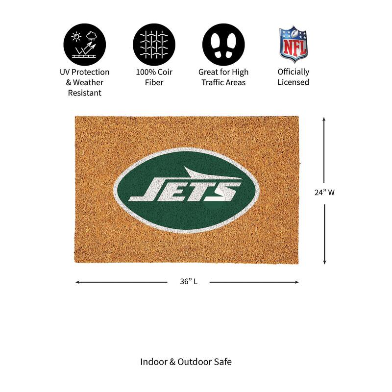 New York Jets Full Color Indoor/Outdoor Coir Mat