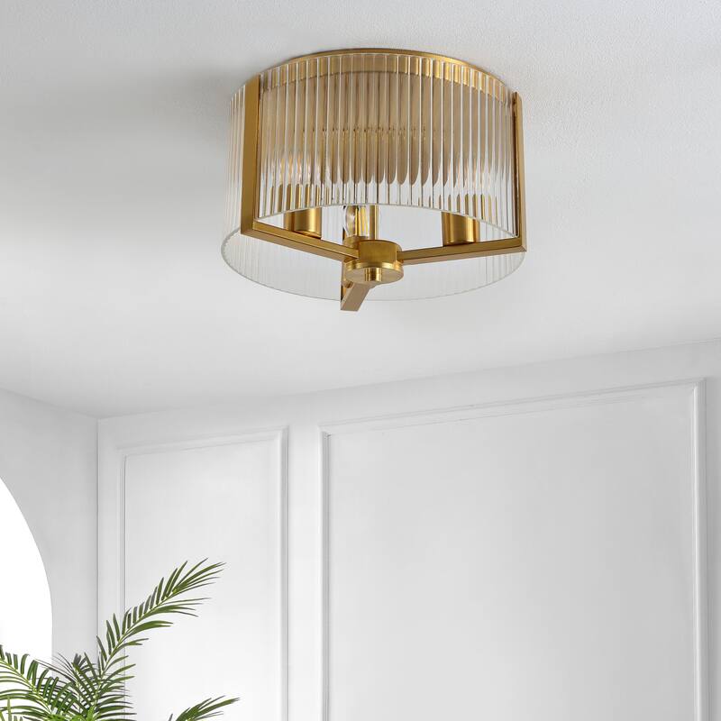 SAFAVIEH Lighting Jetra Flush Mount - 13" W x 13" D x 8" H