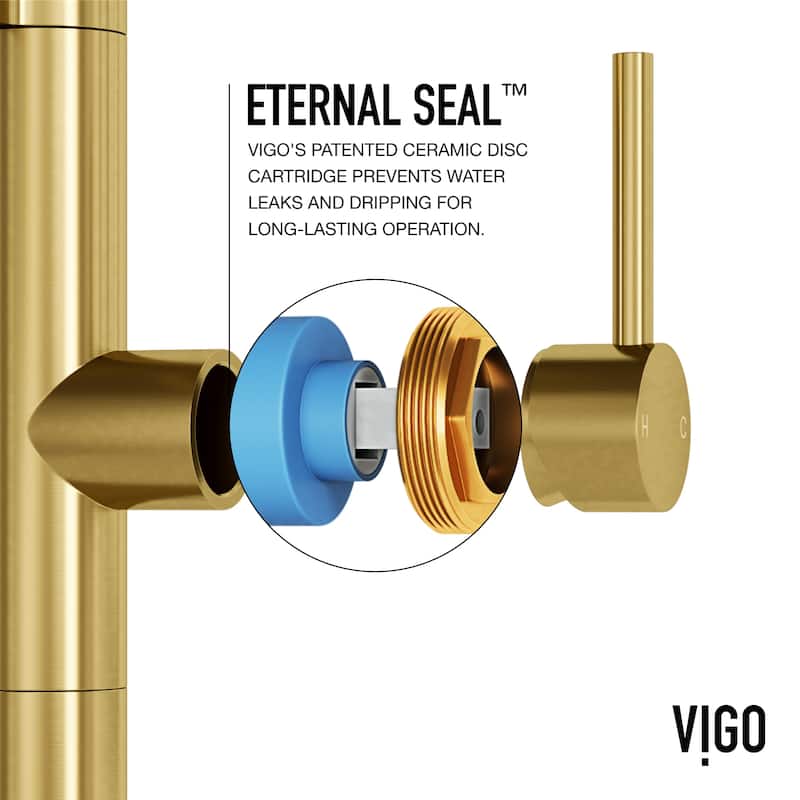 VIGO Edison Pro 20" H Single Handle Pull-Down Sprayer Kitchen Faucet