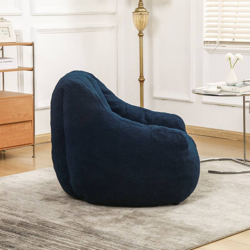 Fluffy Bean Bag Lazy Sofa Chair with Tufted Soft Stuffed Filling & Memory Foam
