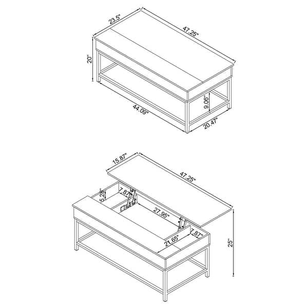 Byers Engineered Wood Lift Top Coffee Table Brown Oak